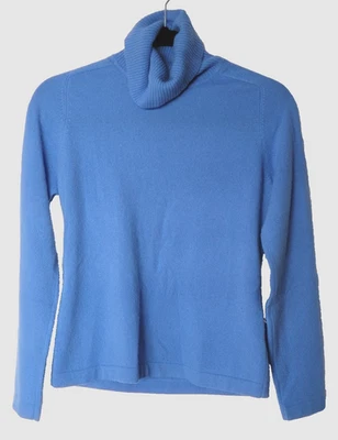 Suéter Jones New York Collection Azul Cachemira Cuello Alto Pequeño MED Foto 1 de 3