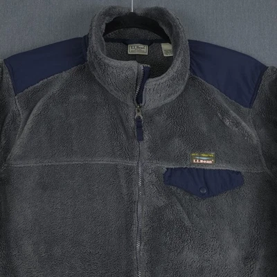 Chaqueta polar LL Bean Hi-Pile para hombre 2XL alta gris manga larga cremallera completa 505778 XXL Foto 1 de 4