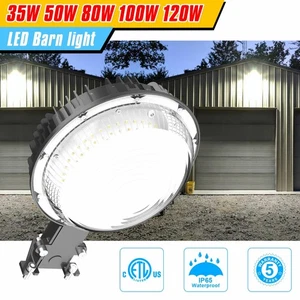 80W 100W 120W LED Barn Light Dusk to Dawn Outdoor Yard Security Area Light IP65. - Picture 1 of 17