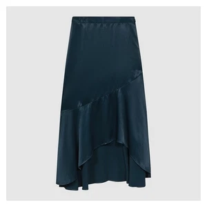 REISS Inga Satin High Rise Midi Skirt in Teal UK Size 10 BNWT RRP £158 - Picture 1 of 8