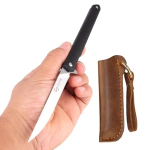 GA035 Small Slim Folding Pocket Flipper Knife, 3.5 inches 5CR13 Drop Point Bl... - Picture 1 of 6