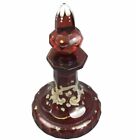 Antique Bohemian Ruby And Gilt Glass Scent/Perfume  Bottle C1880