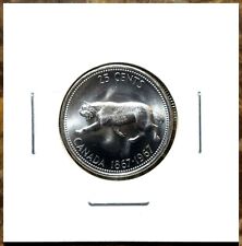 Canada 1967 Centennial Silver Bobcat Quarter  *Rotated Dies*  BU Uncirculated!!
