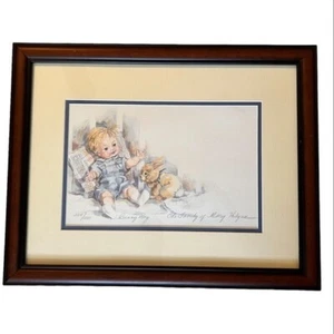 Vintage Rare Mary Hulgan Bunny Boy Framed Limited Edition Print 1988 - Picture 1 of 10