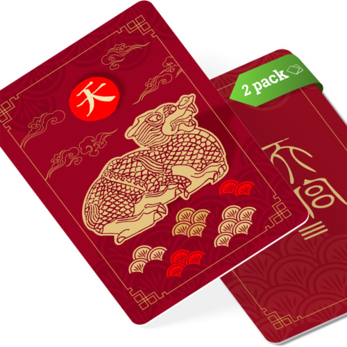 Dragon Heaven Seal Feng Shui Amulett Karte, Geldbörsengröße, Geschenk, Made in USA 2er-Pack