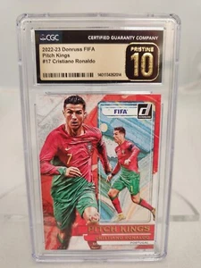 2022-23 Cristiano Ronaldo Panini Donruss FIFA Pitch Kings #17 CGC PRISTINE 10! - Picture 1 of 2