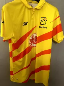 XL MENS NEW BALANCE TRENT ROCKETS CRICKET SILKY POLO TOP / SHIRT - Picture 1 of 5