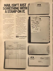 1974 Pitney Bowes PRINT AD Mail Not Just Something with Stamp On It VTG 1970s - Picture 1 of 5
