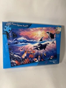Master Pieces Orca Sunset 1000 Piece Puzzle Art of Steve Sundram - Still Sealed! - Picture 1 of 8