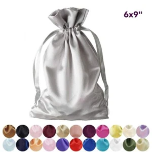6x9" SATIN BAGS with Pull String Wedding Party Gift Favors Pouches Wholesale - Picture 1 of 81