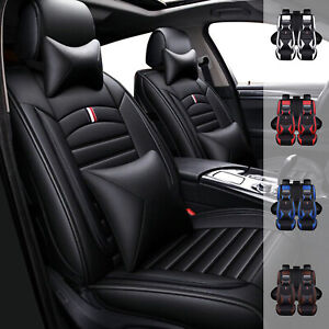 5 Seats Full Car Seat Covers Pu Leather Seat Protectors Fit For BMW 320i 323i