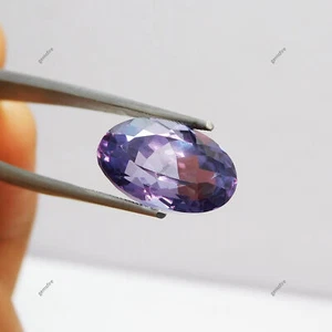 Piedras preciosas sueltas ovaladas con cambio de color de alejandrita natural de 7,25 quilates CERTIFICADAS - Imagen 1 de 14