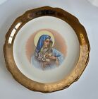 Mother Mary Religious 10 Plate 22 Kt Gold Trim
