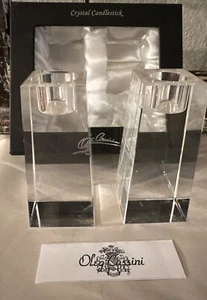 Oleg Cassini Kelly Par de 4” Candelabros de Cristal Fino EE. UU. Nueva Caja de Regalo - Imagen 1 de 3