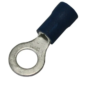 CAPICORDA PREISOLATO OCCHIELLO BLU FORO 6MM X CAVO DA 1.50-2.50 MMQ KIT 10 PZ. - Picture 1 of 2