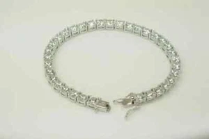 Round Cut 13.20 Ct White Diamond Tennis Bracelet 925 Sterling Silver - Picture 1 of 3