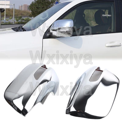 Side Wing Mirror Cover For Toyota Land Cruiser Prado 10-22 Rear view Trim Chrome - Imagem 1 de 4
