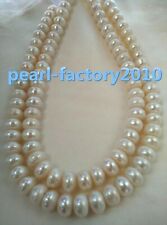 35" AAA 8-9 MM SOUTH SEA NATURAL White PEARL NECKLACE 14K GOLD  CLASP