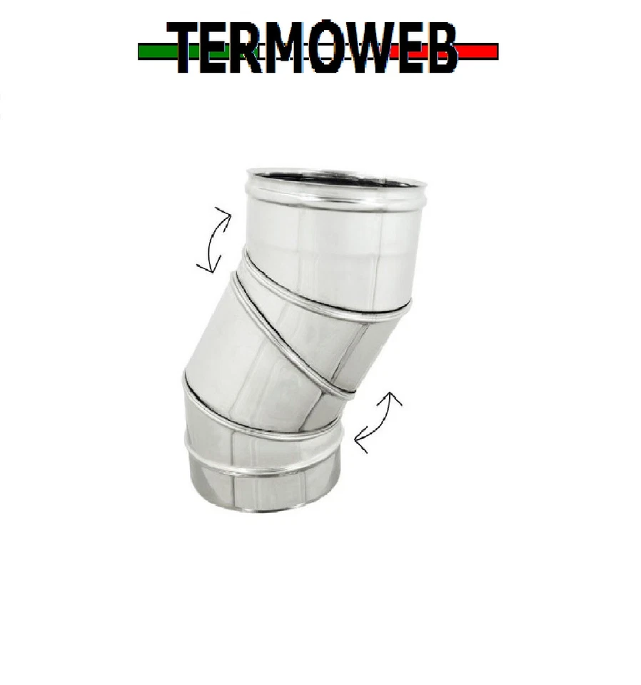 Tubo Fumi per Stufa a Pellet Curva Acciaio Inox Regolabile da 0° - 90° - Immagine 1 di 1