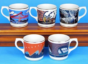 Set of 5 "AM" Mugs, MINT & SUPERB! 1995, 2001, 2002, 2003, 2004 - Picture 1 of 12