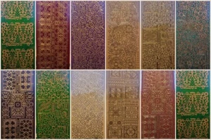 Peel Off Stickers Glitter Stars Flowers Christmas Gold Silver Red Purple Green - Picture 1 of 25