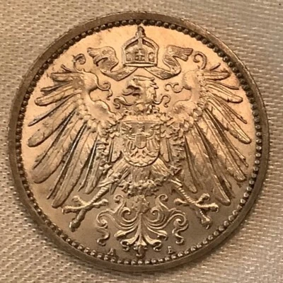 1915 Germany One (1) Mark Silver Kaiser Wilhelm I Uncirculated Unc - Image 1 of 2