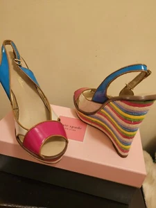 Beverly Feldman Rainbow Wedges 8M - Picture 1 of 6