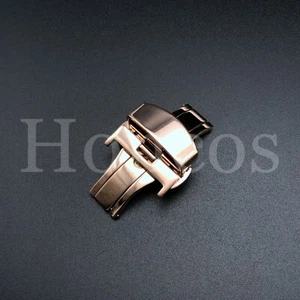 US Stainless Steel Watch Butterfly Clasp Deployment Push Button Buckle ​10-24mm - Picture 1 of 19