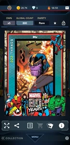 Topps Marvel Collect DIGITAL 80 YEARS CELEBRATION THANOS - Picture 1 of 1
