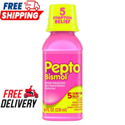 Pepto Bismol 5 Symptom Stomach Relief Liquid, Original, 8 Oz - Image 1 of 4