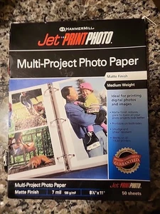 New Open Box Jet Print Multi project photo paper Matte, 31 sheets 8.5x11 - Afbeelding 1 van 2