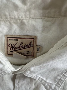 Woolrich Men's Vintage Button-Up Shirt Sz XXL, Short Sleeve, Collared White - Picture 1 of 5