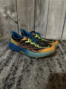 Hoka One One Speedgoat 5 Men's Size 11.5 D Blue Orange Trail Running Shoes - Picture 1 of 6
