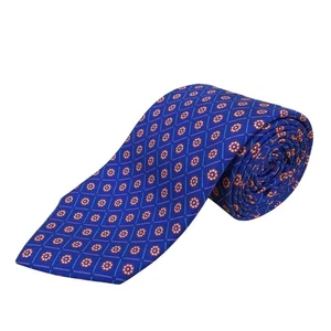 Vintage Brooks Brothers Blue Silk Floral Pattern Tie 58" Long Made In USA - Picture 1 of 7