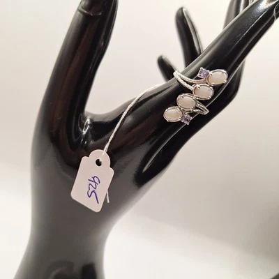 Anel de prata esterlina 925 opala fogo joia de pedra preciosa tanzanita tamanho 7 - Imagem 1 de 4