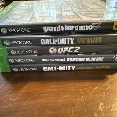 Microsoft XBox One Video Game Lot, 5 Games Total Call Of Duty, GTA5, UFC2 - Image 1 of 3
