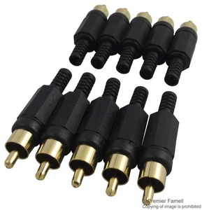 PRO SIGNAL - Plug Phono, Emas / Hitam, 10 Pek - Picture 1 of 1