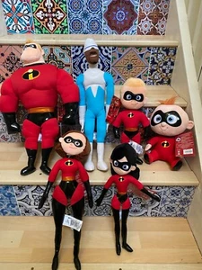 Disney Store The Incredibles 2 Plush Lot Of 6 Featuring Frozone-New! - Picture 1 of 2