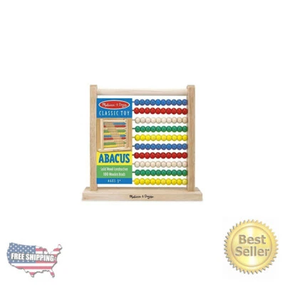 Melissa & Doug Abacus - Juguete de conteo educativo clásico de madera con 100 cuentas Foto 1 de 4