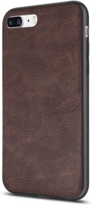 iPhone 7 Plus iPhone 8 Plus Case Shockproof Case with Soft PU Leather - Brown - Image 1 of 4