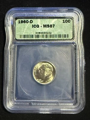 1960 D ROOSEVELT DIME ICG MS67 - Image 1 of 4
