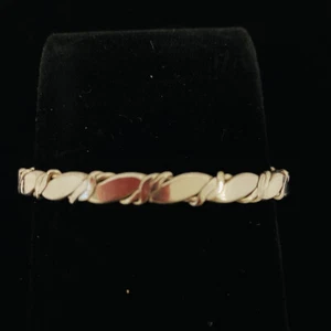 Vintage Sterling Silver Bangle Bracelet Made In Mexico 2.75" Across Unique - Picture 1 of 6