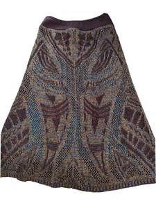 Anthropologie Cecilia Prado A Line Skirt Lumi Midi Knit Eggplant PPXSmall - Picture 1 of 12