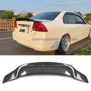 For 2001-2005 Honda Civic Sedan Carbon Fiber Rear Trunk Spoiler Lid Wing Bodykit - Picture 1 of 21