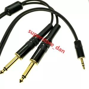 Cable conector estéreo macho de 1/8"" 3,5 mm a 2X 1/4"" mono 6,35 mm/cable de audio de plomo - Imagen 1 de 1