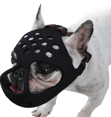 Bozal de perro sin ladridos para perros hocico corto, bozal de silicona suave para morder, para Foto 1 de 4