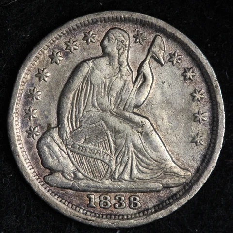 1838 Seated Liberty Silver Half Dime CHOICE AU E246 WHM Cover