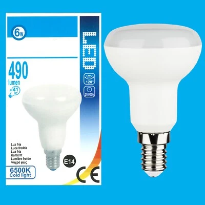 2x 6W (=41W) R50 Reflector Spotlight LED E14 SES  6500K Light Bulb Lamp - image 1 of 2