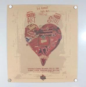 2001 House of Blues Disney 3rd Annual Folk Art Festival Official Poster- NOS - Picture 1 of 5