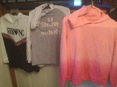 Lot Of 3 Hoodies Girls Sz Lg. Womens Size Sm.Justice & Xersion GC - Image 1 of 4